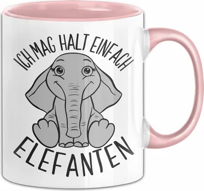 Produktbild von Elefant Tasse Geschenk Für Elefanten-Liebhaber Geschenkidee Ich Mag Halt Einfach Elefanten (Rosa)