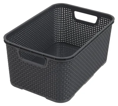 Produktbild von BranQ universeller Korb Rattan Design M 10L BPA-frei Anthrazit 288x197x162 cm