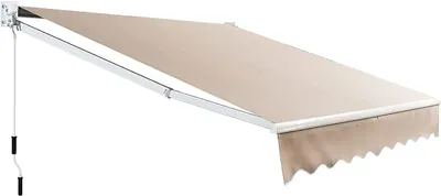 Immagine prodotto di Tenda da sole retrattile, tenda da sole a bracci articolati con protezione dal sole e dall'acqua, tenda da sole con manovella, tenda da balcone con angolo regolabile (40-100°), per balconi, verande e terrazze all'aperto (3 x 2,5 m, color kaki)