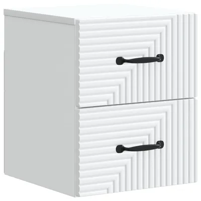 Image de Cabinet de chevet mural avec tiroir Blanc 34,5 x 33 x 40 cm