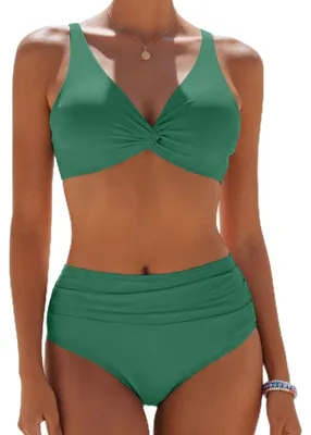 Produktbild von Solidchoice – Elegantes Bikini-Set mit hoher Taille und Push-Up-Effekt