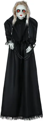 Produktbild von Halloween Puppe Hängefigur Spukhaus Deko Mit Grauenhaften Details Und Audiovisuellem Effekt, Farbe: Schwarz