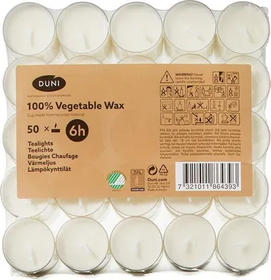 Productafbeelding van Duni Theelichtjes Vegetable Wax (50 stuks)