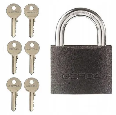 Produktbild von Gerda KZZS 50 Bügelvorhängeschloss Eisen mit 6 Schlüsseln