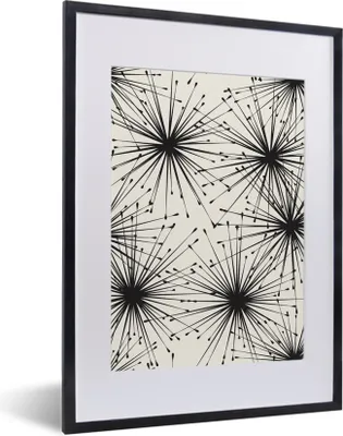 Produktbild von MuchoWow® MuchoWow® Gerahmtes Poster Muster - Natur - Löwenzahn 30x40 cm - Poster mit zchwarzem Bilderrahmen - Wandposter Schlafzimmer