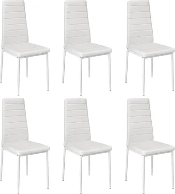 Produktbild von 6er Set Esszimmerstühle Kunstleder Weiß