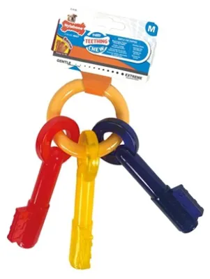 Produktbild von Nylabone - Set of 3 Schlüsselanhänger für Welpen, Hund, Welpe, Beißspielzeug, Kauspielzeug, mittlere Größe