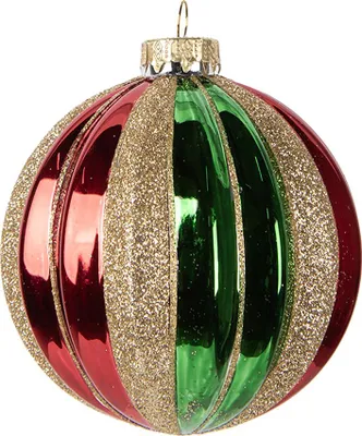 Image de Clayre & Eef Boule de Noël Ø 10x11 cm Vert Verre