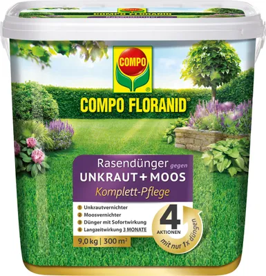 Produktbild von COMPO FLORANID Rasendünger gegen Unkraut+Moos 4in1 9 kg