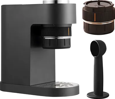 Produktbild von Elektrische Kaffeemaschine mit digitalem Touchscreen, 12 Bar, Mini-Kaffeemaschine mit Messloeffel, 280 ml/9,5 oz Wassertank, kabellose wiederaufladbare Espressomaschine, funktioniert mit NS-Kapsel, gemahlenem Kaffee