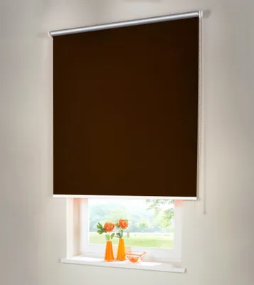 Produktbild von Seitenzugrollo Verdunkelungsrollo THERMO 130 x 80 cm dunkelbraun Kettenzugrollo lichtundurchlässig