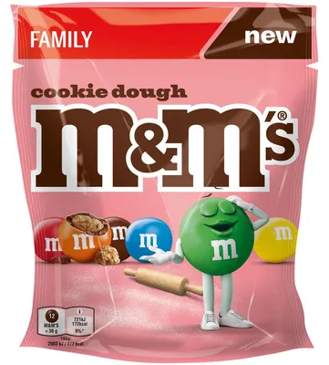 Zdjęcie produktu dla M&M'S o smaku ciasta na ciasteczka – chrupiące czekoladowe kulki, opakowanie 290 g, Obraz wygenerowany przez AI