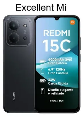 Image de Smartphone Xiaomi Redmi 15C 4G, écran 6,9 pouces, 120Hz, 4 Go de RAM, 128 Go de stockage, double appareil photo 50MP, batterie 6000mAh,  IP64, système d'exploitation HyperOS 2 – couleur : noir