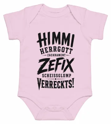 Immagine prodotto di Himmi Herrgott Zefix Scheissglump Verreckts Bayern Dichiarazione Sarcastica Body per neonato, rosa, taglia 3/6