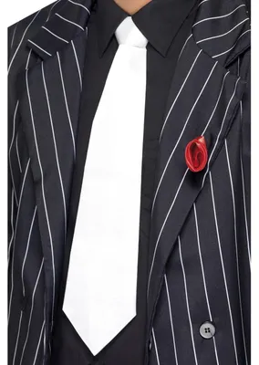 Immagine prodotto di Smiffys - Cravatta elastica "Gangster" da uomo/donna unisex SM169 (taglia unica) (bianca)