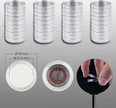 Produktbild von Prophila Collection 40 Münzkapseln 27 mm z. B. für 5 Euro, 2 DM, 2 Francs