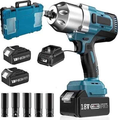 Zdjęcie produktu dla Zestaw elektrycznych kluczy udarowych 18 V, 4,0 Ah, niebieski, 3 biegi, 1300 Nm