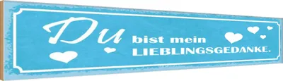 Produktbild von vianmo Holzschild 10x46 cm Du bist mein Lieblingsgedanke Dekoration