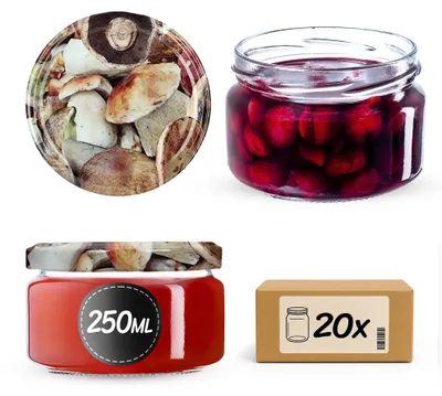 20 Einmachgläser 250 ml, rund, spülmaschinengeeignet, ohne Deckel
