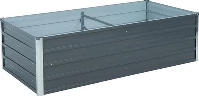 Produktbild von Metall Blumenbeet Hochbeet 160x80x45 cm Grau Pflanzbeet Gemüsebeet Pflanzkasten