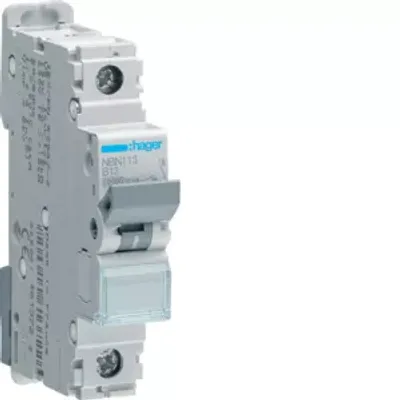 Immagine prodotto di Interruttore automatico Hager 1 polo, B-13A, 10kA, 1M NBN113 (NBN113)