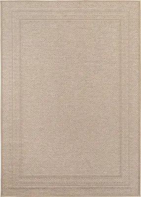 Image de Desert Qar tapis d'extérieur tissage plat rectangle 140x200cm beige