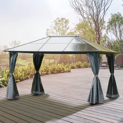 Image de Pavillon - Pavillon de jardin - Tente de réception - Pergola - Abri de jardin - Toiture en polycarbonate étanche