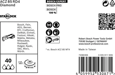 Produktbild von EXPERT ACZ 85 RD4 Segmentblatt für Multifunktionswerkzeuge, 85 mm, 10-tlg.