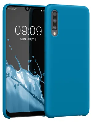 Produktbild von kwmobile Handyhülle für Samsung Galaxy A50 Hülle - Case Silikon - Kabelloses Laden - Schutzhülle Cover in Karibikblau