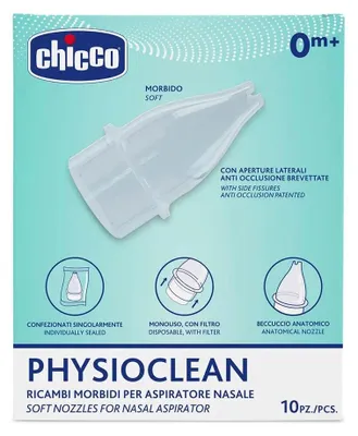 Obrázek produktu pro Chicco PhysioClean Kocwki do aspiratora do nosa, 10 sztuk
