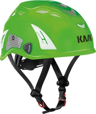 Produktbild von KASK Schutzhelm, Industriekletterhelm Plasma HI VIZ - Arbeitsschutzhelm, Drehrad, Reflexstreifen, EN 397 Farbe:hellgrün