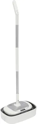 Immagine prodotto di Scopa elettrica - Mop senza fili - 40 W - 150 giri/min - Testina flessibile a 180° - 100 min di autonomia - 3 batterie al litio da 2000 mAh - Per parquet - Grigio chiaro