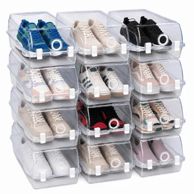 Produktbild von 12 Schuhboxen Aufbewahrungsbox Schuhe Schuhbox Schuhkarton Schuhkasten stapelbar