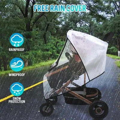 Produktbild von Famanu Regenhaube für Kinderwagen - Universelle Passform mit Winddichtem Fenster