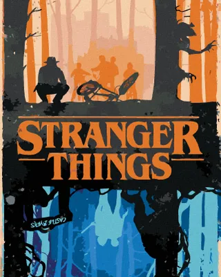 Obrázok produktu pre Zuty - Maľovanie podľa čísel - STRANGER THINGS - HORE NOHAMI, 40x50 cm, bez rámu a bez vypnutia plátna