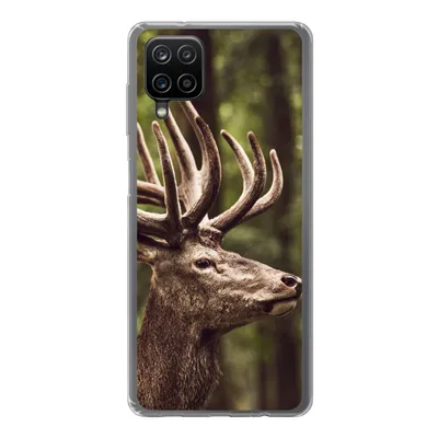Produktbild von MuchoWow® Handyhülle Schutzhülle Hülle für Samsung Galaxy A12 Hirsch - Natur - Geweih - Wald - Tiere Silikon Softcase Handy Hülle - Bild