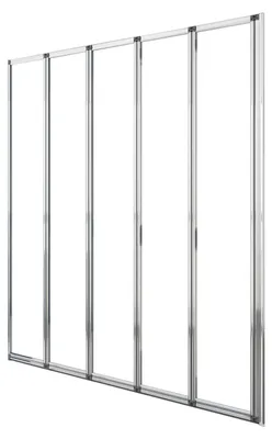 Produktbild von Duschspa 120x140cm Badewannenaufsatz 5-teilig Chrom Faltwand 4mm ESG Duschabtrennung