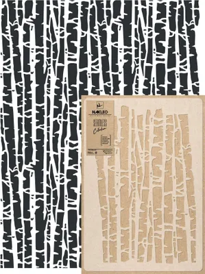 Produktbild von Wandschablone Groß Muster, Malschablone 59x95 cm Birke Baum Wald Wiederverwendbare Kunststoff, Geometrische Tapete Wandgestaltung