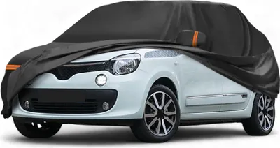 Produktbild von Autoabdeckung fš¹r Renault Twingo II/III 2007-2020 PEVA Spunlace Baumwolle Outdoor Voll Autoabdeckung Alle Wetter Wasserdicht Schutz mit Passagiertš¹r Rei?verschluss Schwarz