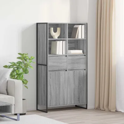 Obrázek produktu pro vidaXL Příborník Grey Sonoma 81 x 36 x 150,5 cm Materiál na bázi dřeva