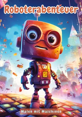 Produktbild von Ausmalbuch für Kinder: Bunte Roboterstadt und Lieblingsroboter zum Ausmalen