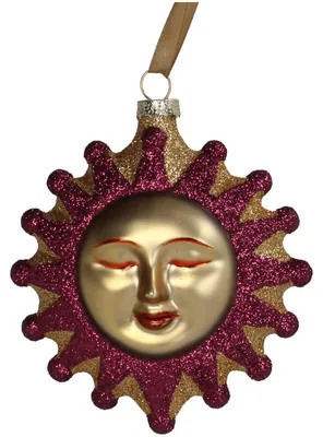 Immagine prodotto di Collezione natalizia: decorazioni a forma di sole, in vetro dorato, 9 cm