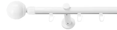 Produktbild von SN Deco Gardinenstange Innenlauf Reims, 19 mm, 1-läufig, Stahl, Komplett-Set mit Ringen, Profilträger, 360 cm, weiß