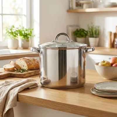 Produktbild von Topf 7L Edelstahl Kochtopf Suppentopf Induktion Universaltopf Fleischtopf 7 L