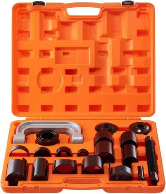 Imagen del producto de Kit de prensa para rodamientos de 21 piezas - Prensa tipo "C" para la extracción e instalación de rodamientos - Adecuado para la mayoría de los automóviles de 2WD y 4WD - Kit de reparación de automóviles robusto para uso diario