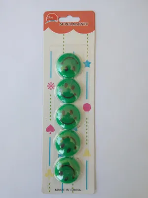 Produktbild von Kühlschrankmagnete Smilies 5 teilig verschiedene Farben Grün