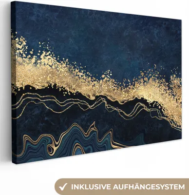 Obrázek produktu pro OneMillionCanvasses® - Obrazy na plátně - 140x90 cm, Mramor - Textura - Zlatá - Ilustrace, Nástěnný tisk Nástěnná dekorace - Fotografie na plátně - Obraz na dřevěném rámu