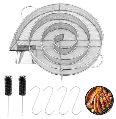 Produktbild von Kaltrauchgenerator Edelstahl Rund Räucherschnecke Räucherofen mit 4 Haken +
