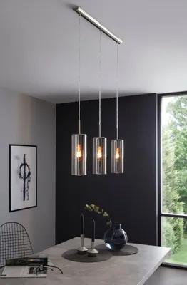 Image de Eglo 98695 SELVINO E27 triple lampe à suspendre 710x100mm noir-transparent