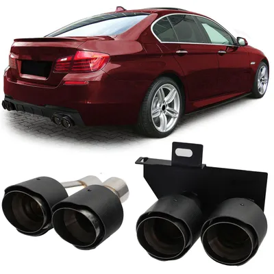 Für BMW 5er F10 F11 / 520 523 525 528 530 2010-17 Auspuff Endrohre Duplex Carbon in der Farbe Carbon von Carparts-Online GmbH